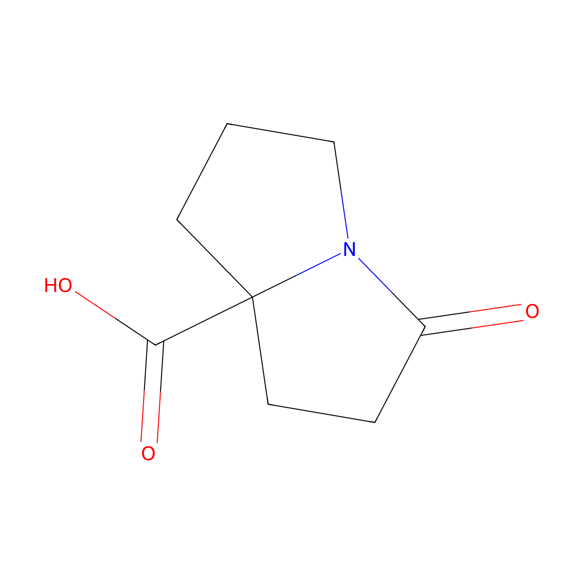 3-oxohexahydro-1H-pyrrolizine-7a-carboxylic acid molecular structure, CAS 216392-66-4