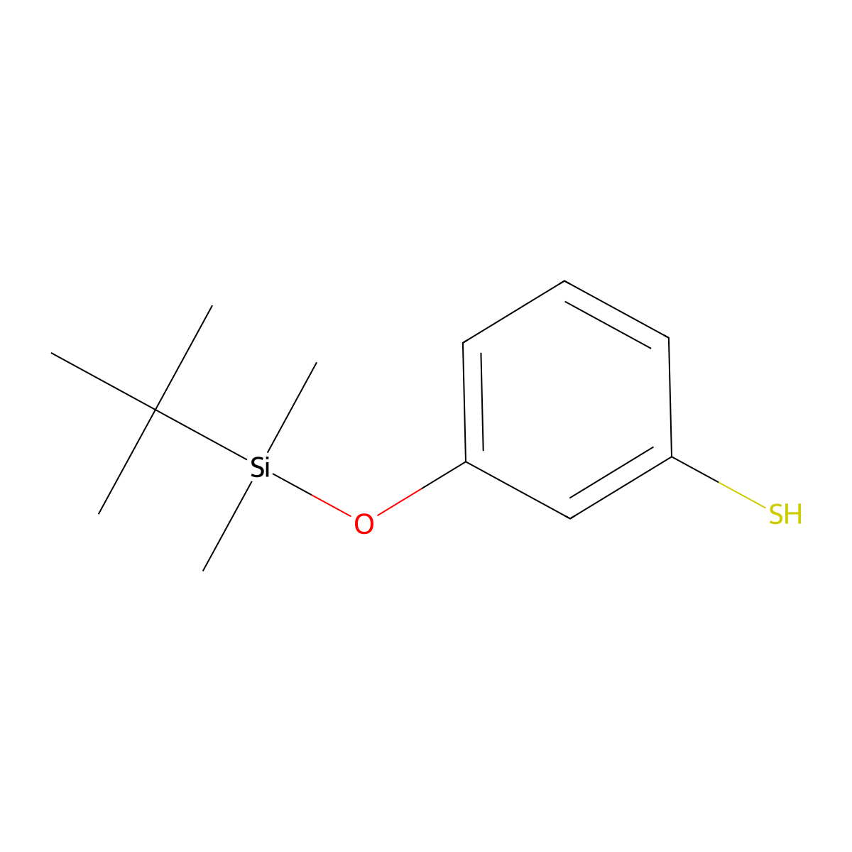 3-[[(1,1-Dimethylethyl)dimethylsilyl]oxy]benzenethiol molecular structure, CAS 216393-56-5
