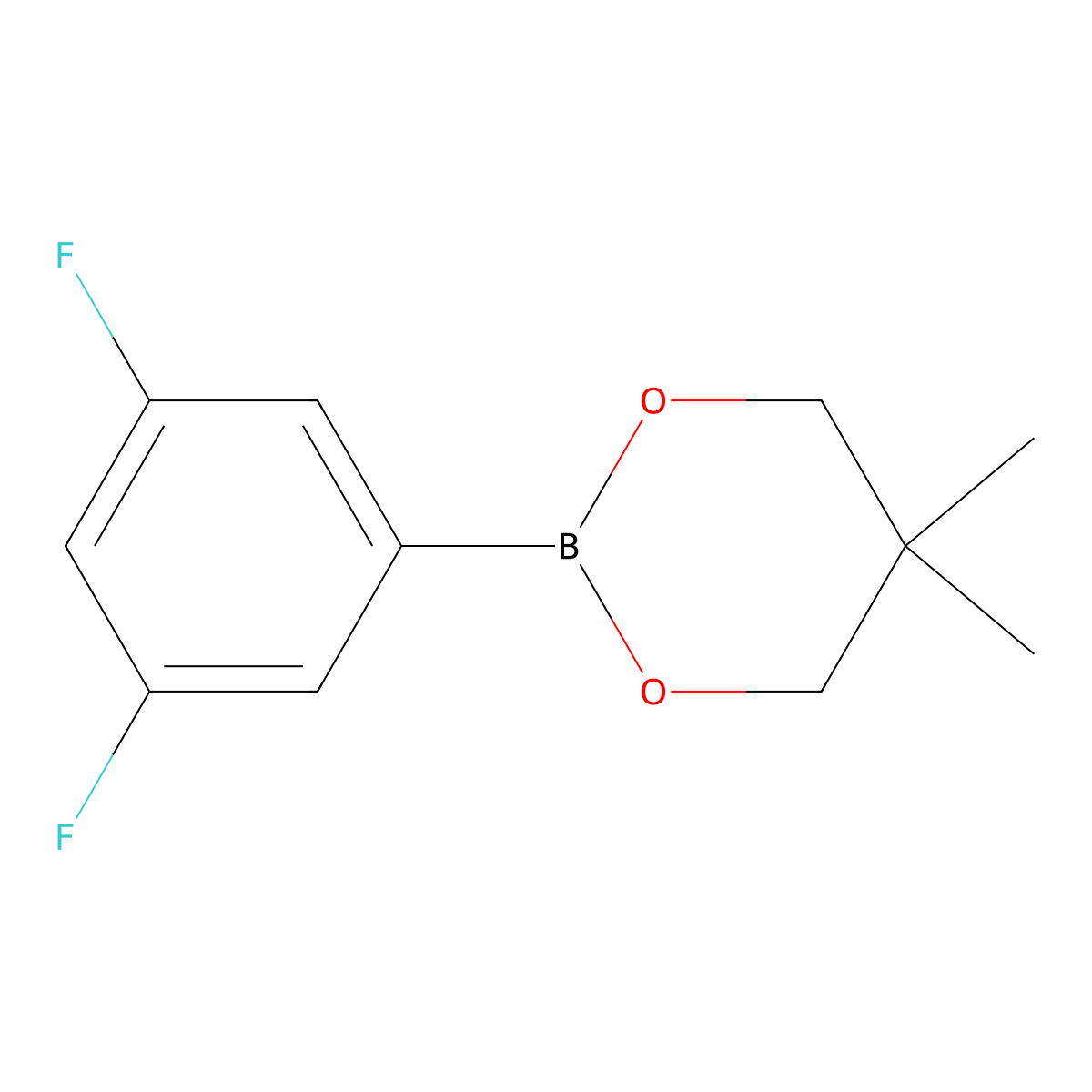 2-(3,5-Difluorophenyl)-5,5-dimethyl-1,3,2-dioxaborinane molecular structure, CAS 216393-57-6
