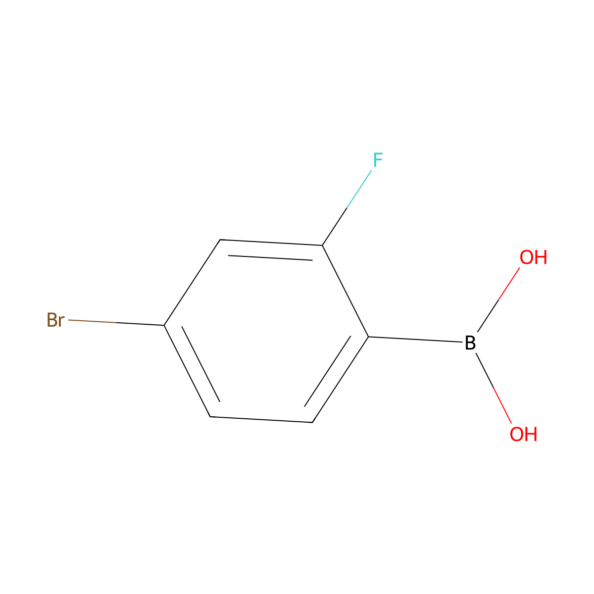 4-Bromo-2-fluorobenzeneboronic acid molecular structure, CAS 216393-64-5