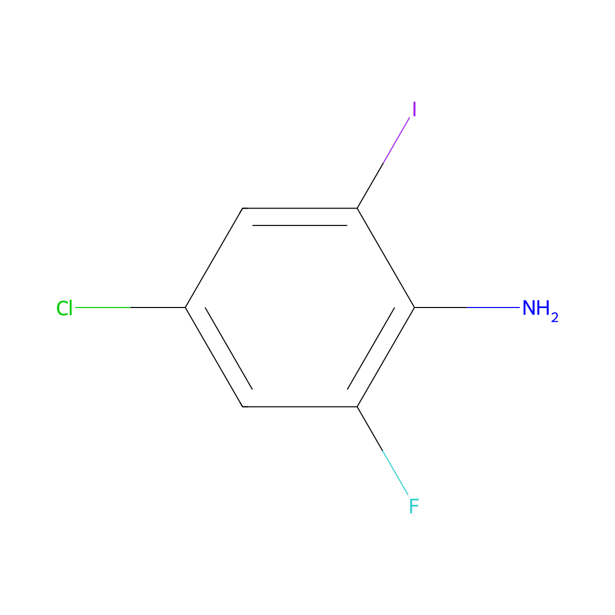 4-Chloro-2-fluoro-6-iodoaniline molecular structure, CAS 216393-67-8