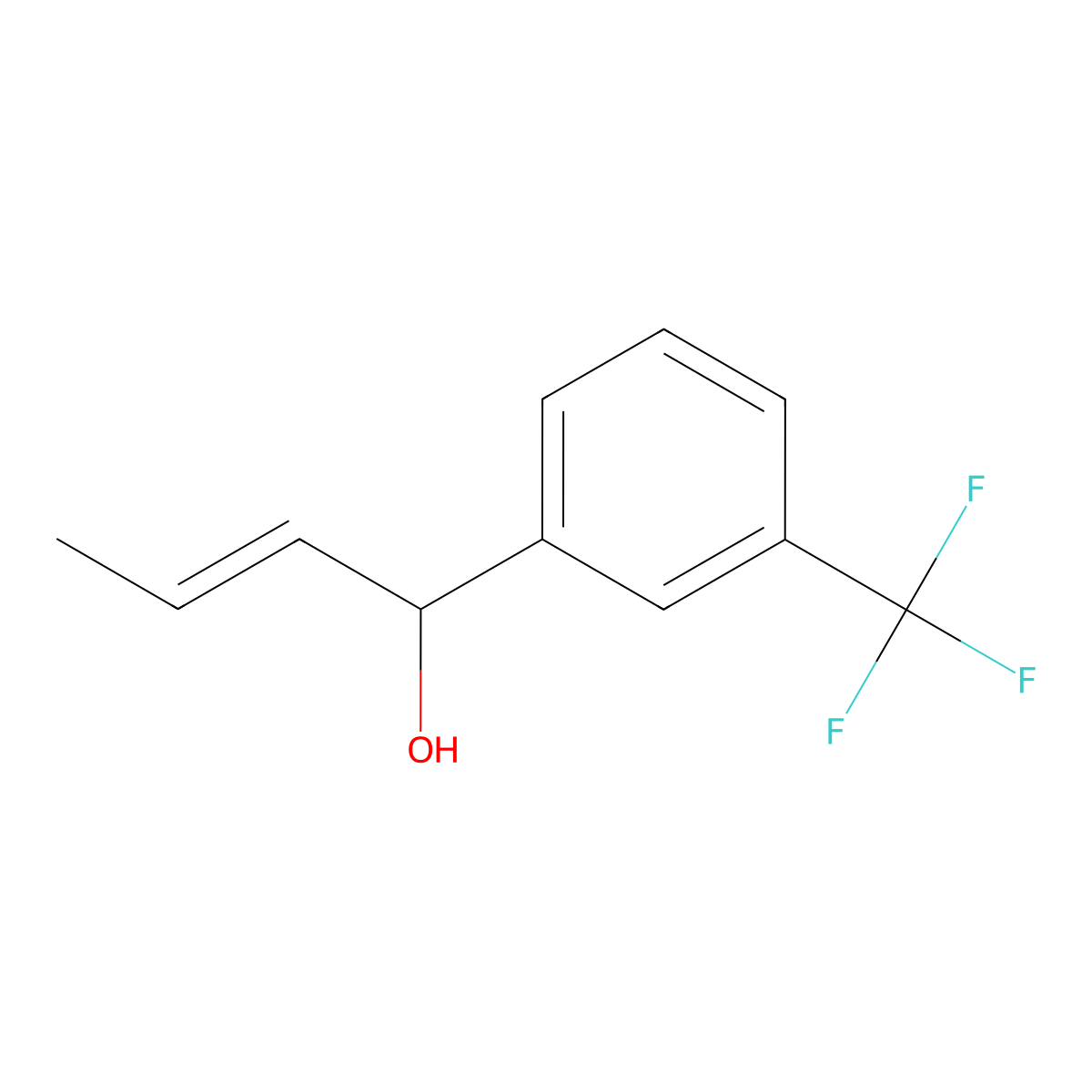 (E)-1-(3-(Trifluoromethyl)phenyl)but-2-en-1-ol molecular structure, CAS 2163930-78-5