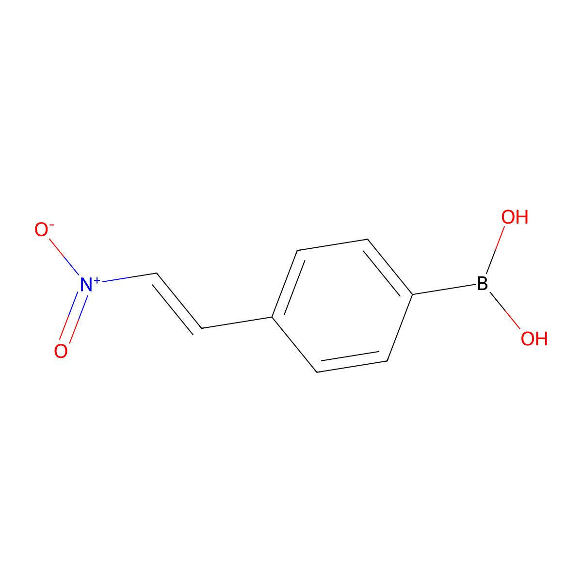 (E)-(4-(2-Nitrovinyl)phenyl)boronic acid molecular structure, CAS 216394-04-6
