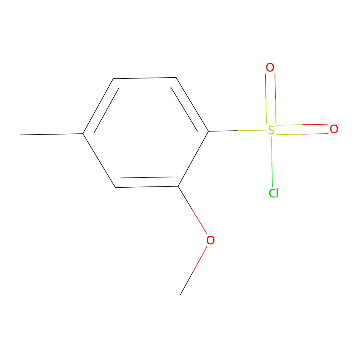 2-Methoxy-4-methylbenzene-1-sulfonyl chloride molecular structure, CAS 216394-11-5