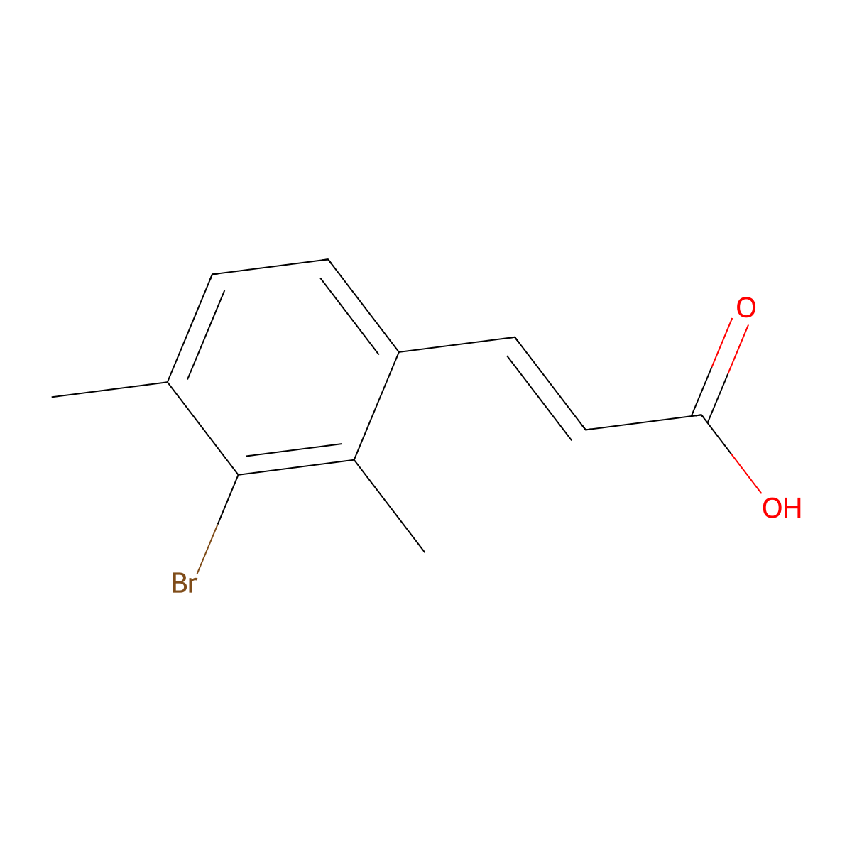 3-(3-Bromo-2,4-dimethylphenyl)prop-2-enoic acid molecular structure, CAS 2163972-54-9