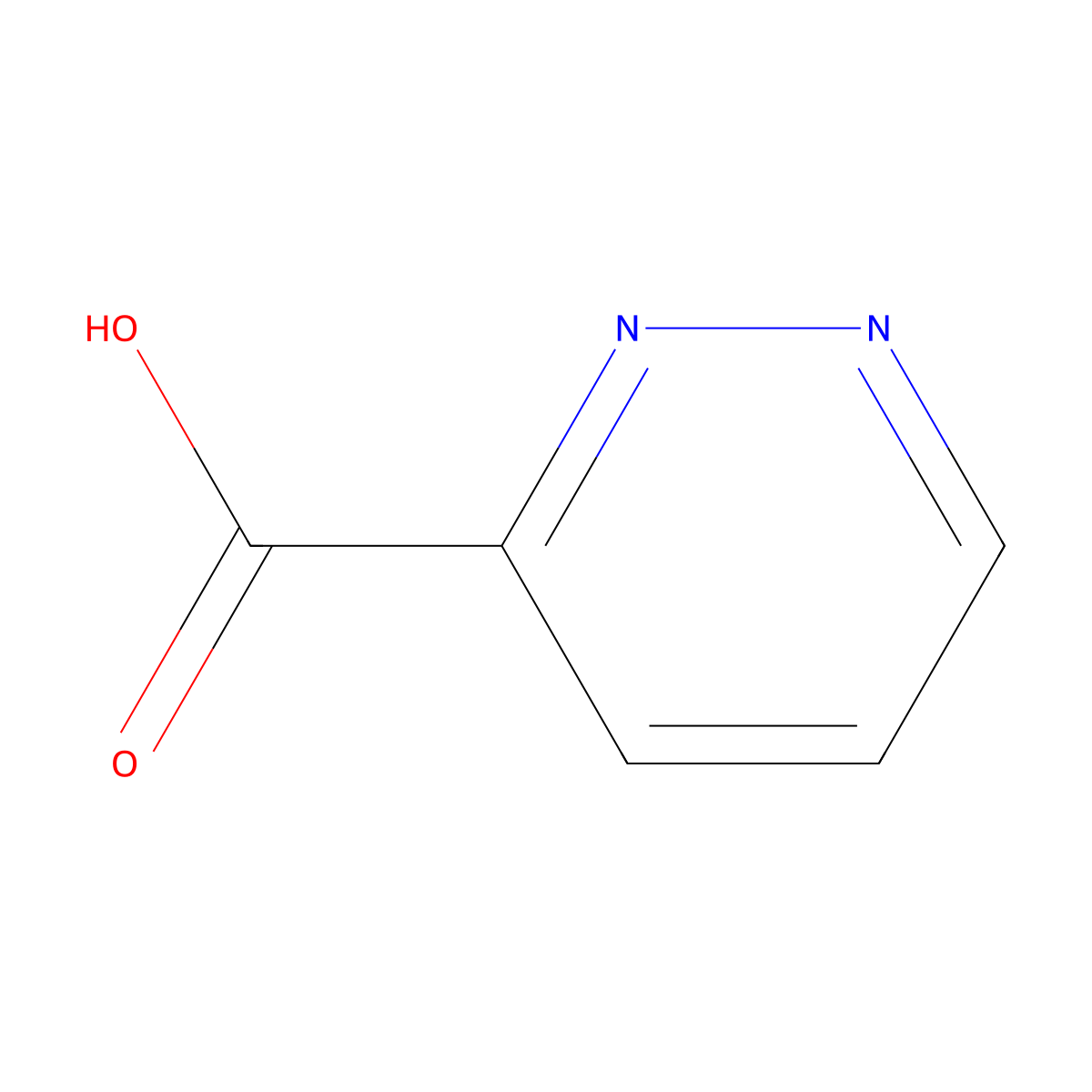 Pyridazine-3-carboxylic acid molecular structure, CAS 2164-61-6