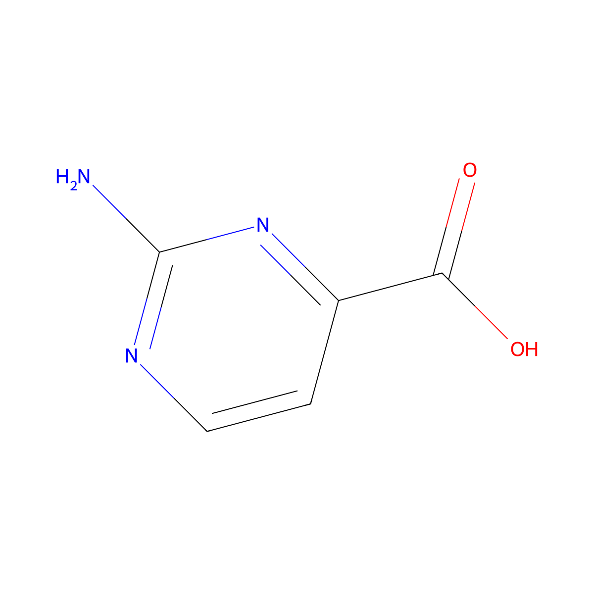 2-Aminopyrimidine-4-carboxylic acid molecular structure, CAS 2164-65-0