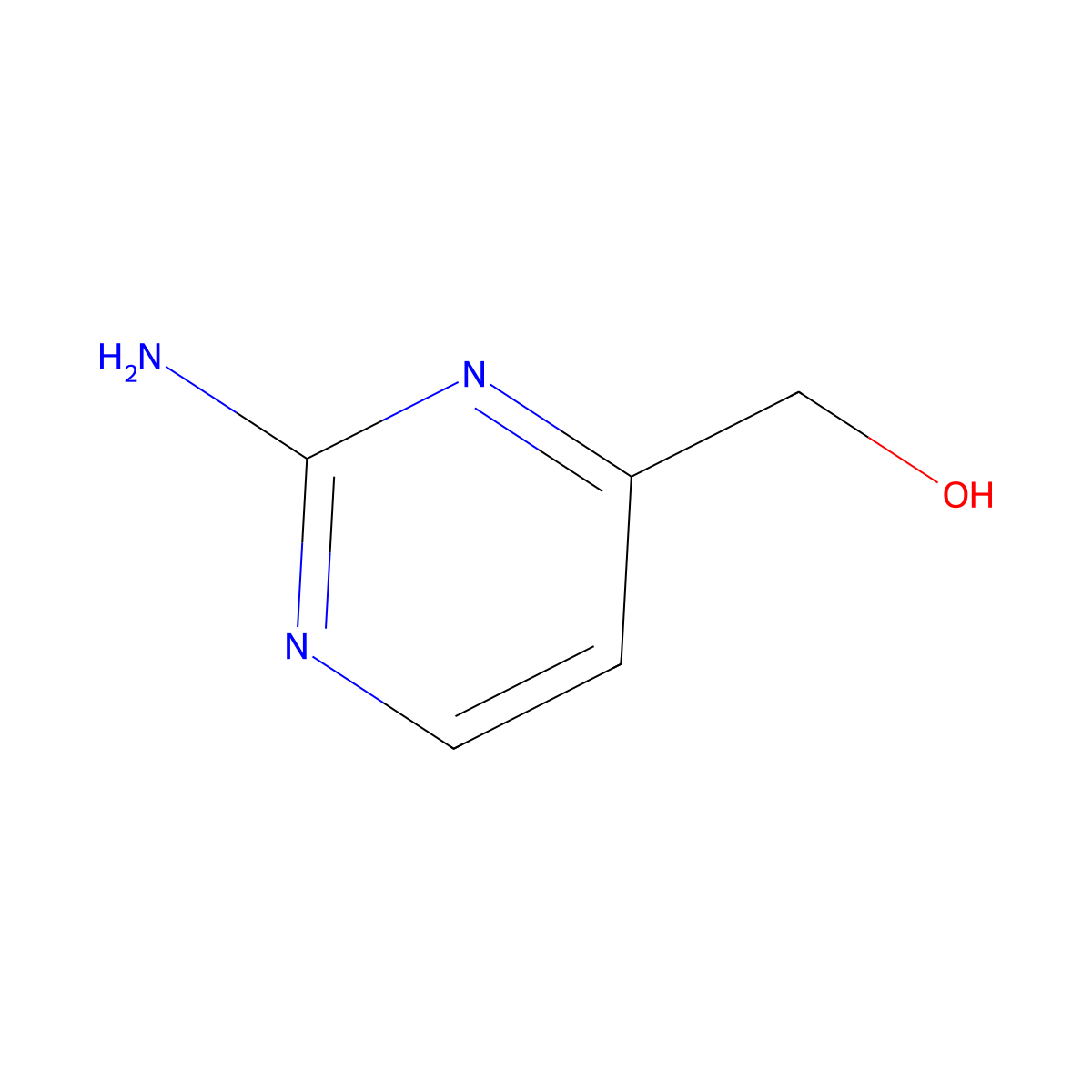 4-Pyrimidinemethanol, 2-amino- molecular structure, CAS 2164-67-2