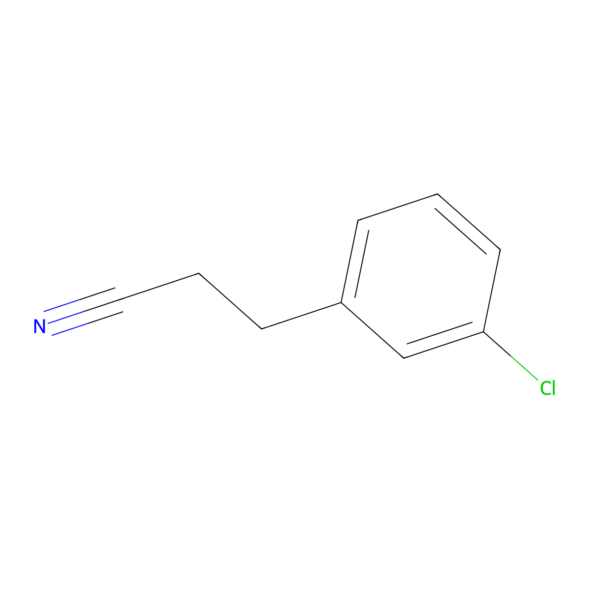 3-(3-Chlorophenyl)propanenitrile molecular structure, CAS 21640-47-1