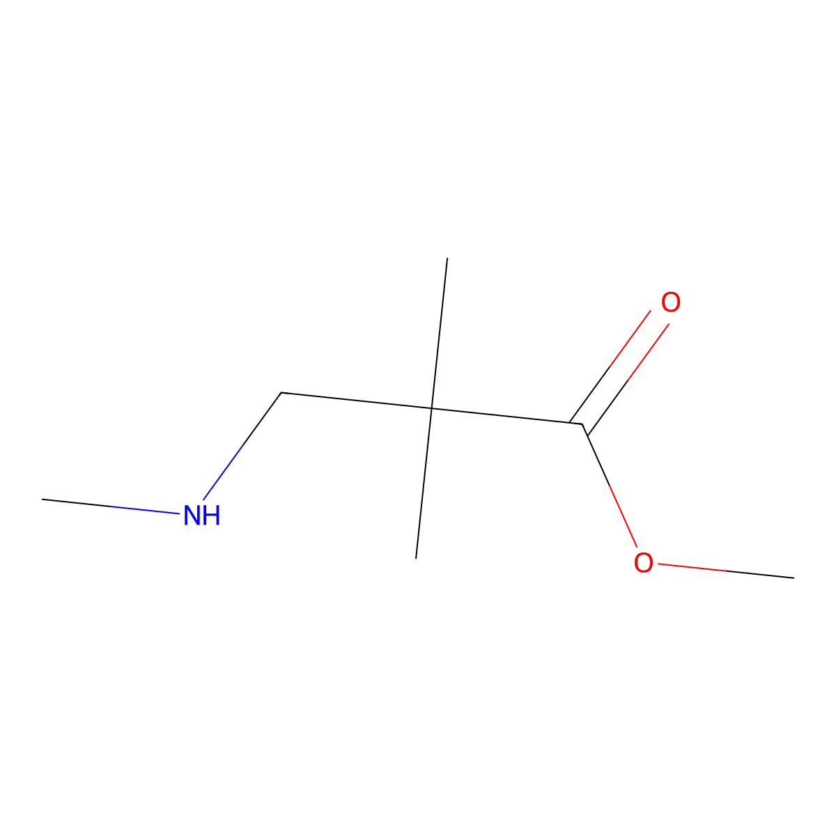 Methyl 2,2-dimethyl-3-(methylamino)propanoate molecular structure, CAS 21640-84-6