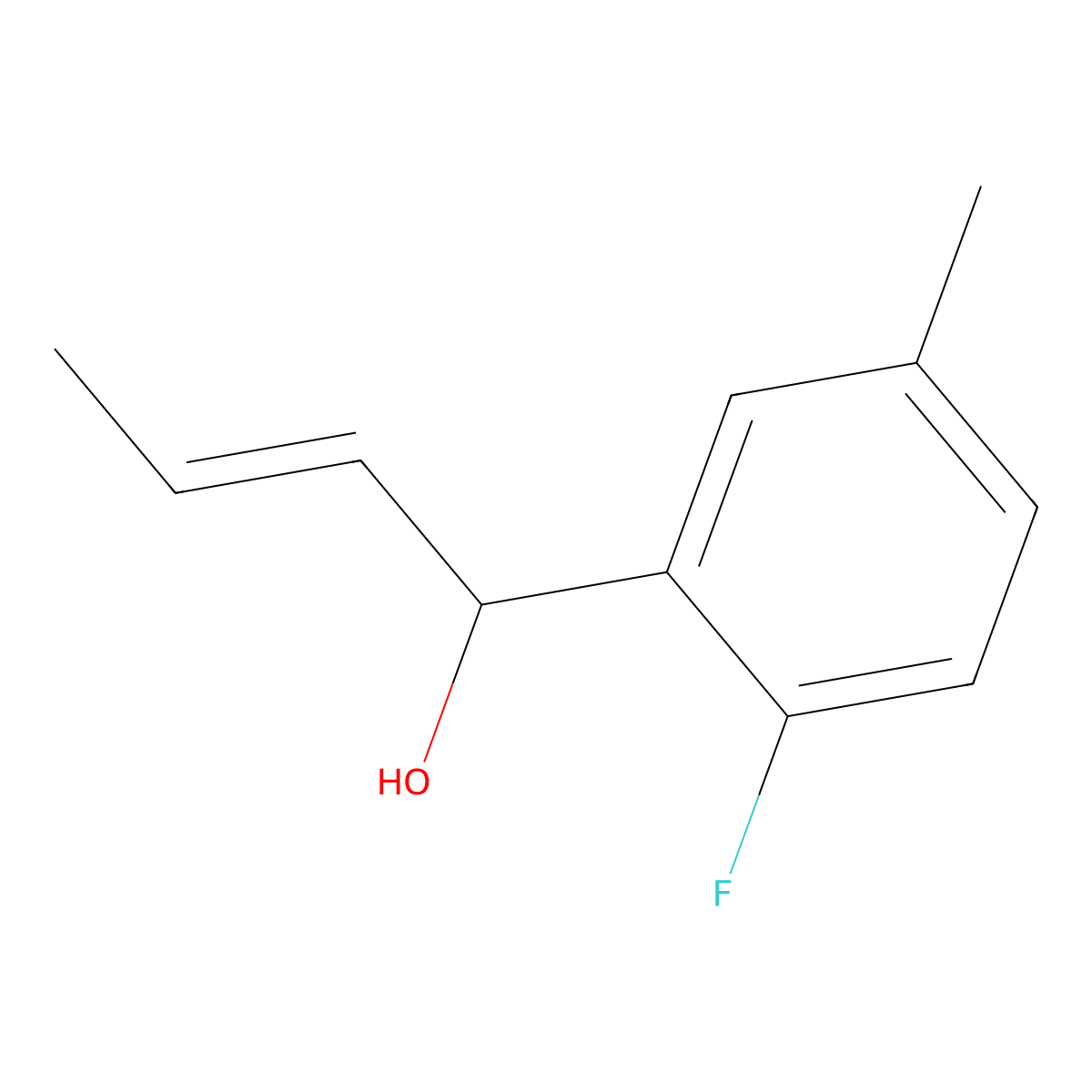 (E)-1-(2-Fluoro-5-methylphenyl)but-2-en-1-ol molecular structure, CAS 2164018-13-5