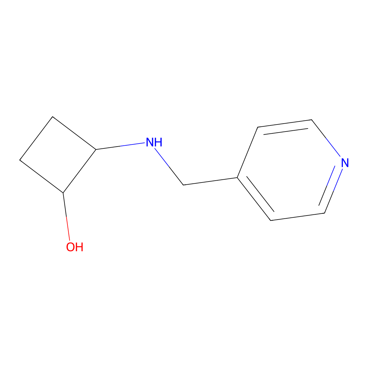 2-{[(Pyridin-4-yl)methyl]amino}cyclobutan-1-ol molecular structure, CAS 2164047-61-2