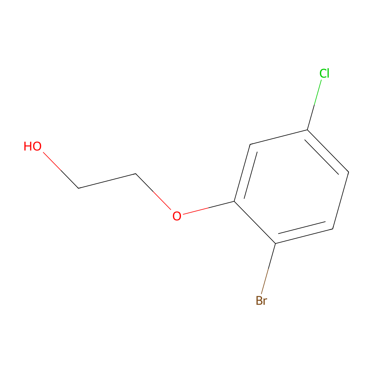 2-(2-Bromo-5-chlorophenoxy)ethanol molecular structure, CAS 2164084-42-6