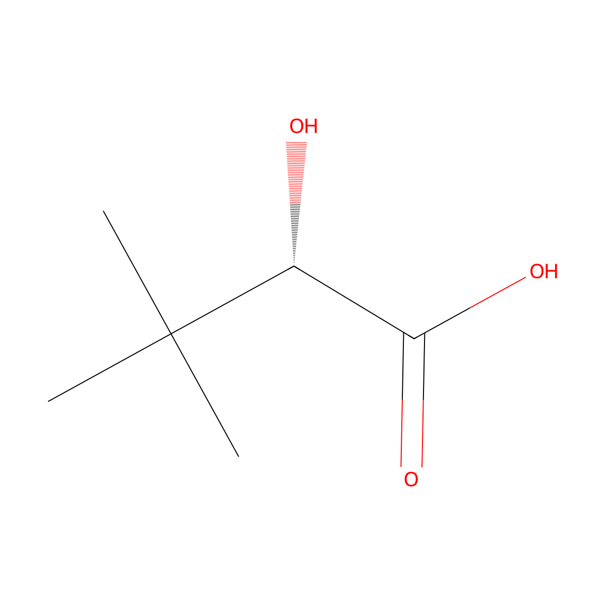 (2S)-2-hydroxy-3,3-dimethylbutanoic acid molecular structure, CAS 21641-92-9