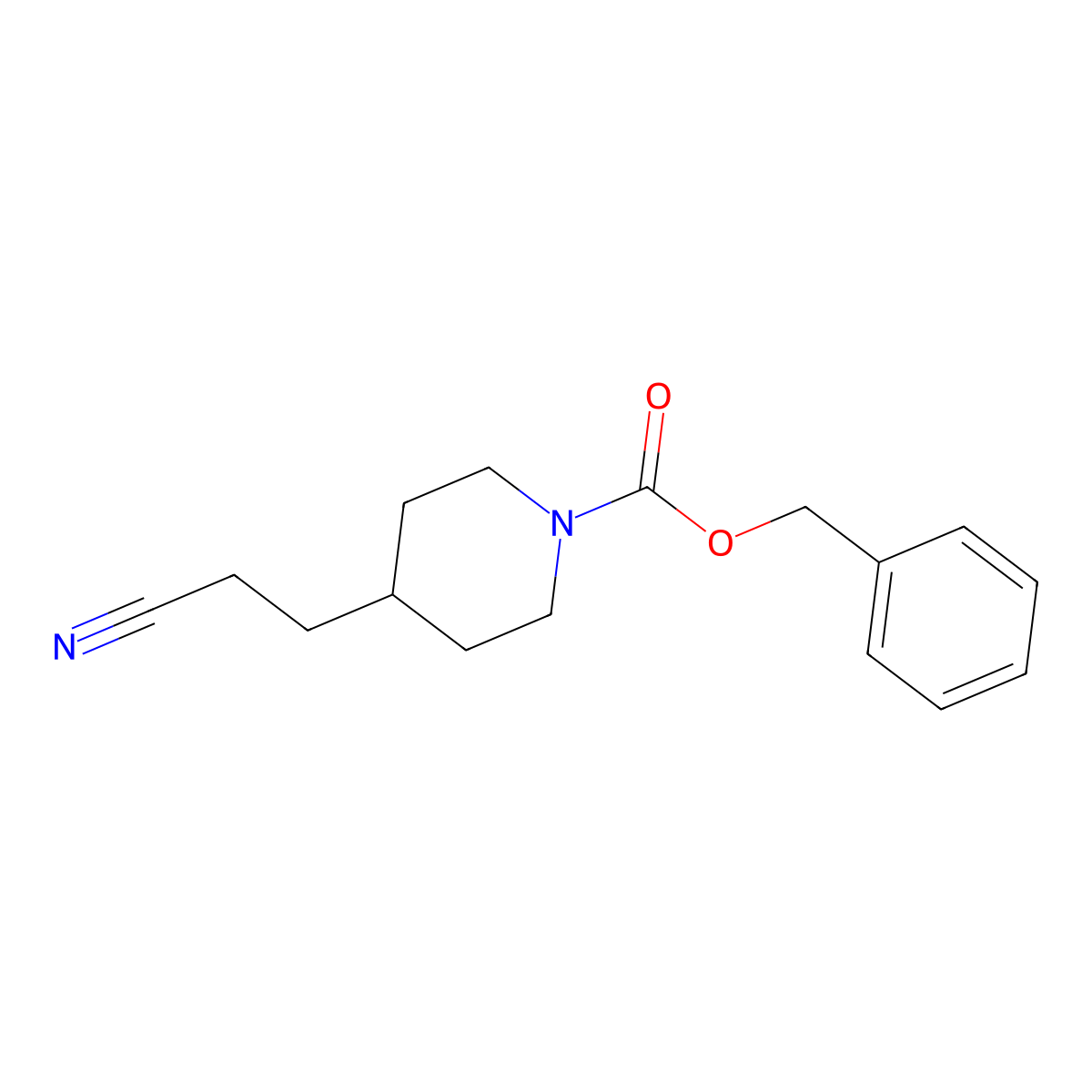 Benzyl 4-(2-cyanoethyl)piperidine-1-carboxylate molecular structure, CAS 2164113-24-8