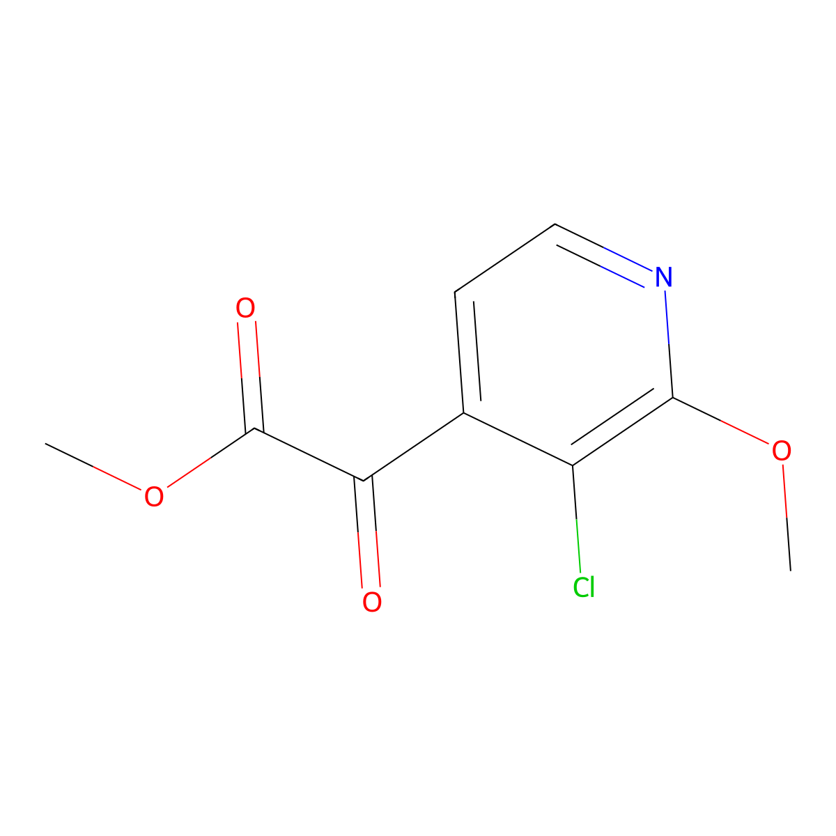 Methyl 3-chloro-2-methoxy-alpha-oxo-4-pyridineacetate molecular structure, CAS 2164169-65-5