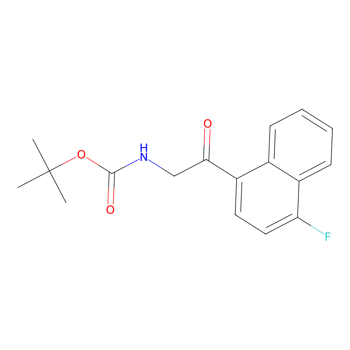 tert-butyl N-[2-(4-fluoronaphthalen-1-yl)-2-oxoethyl]carbamate molecular structure, CAS 2164179-75-1