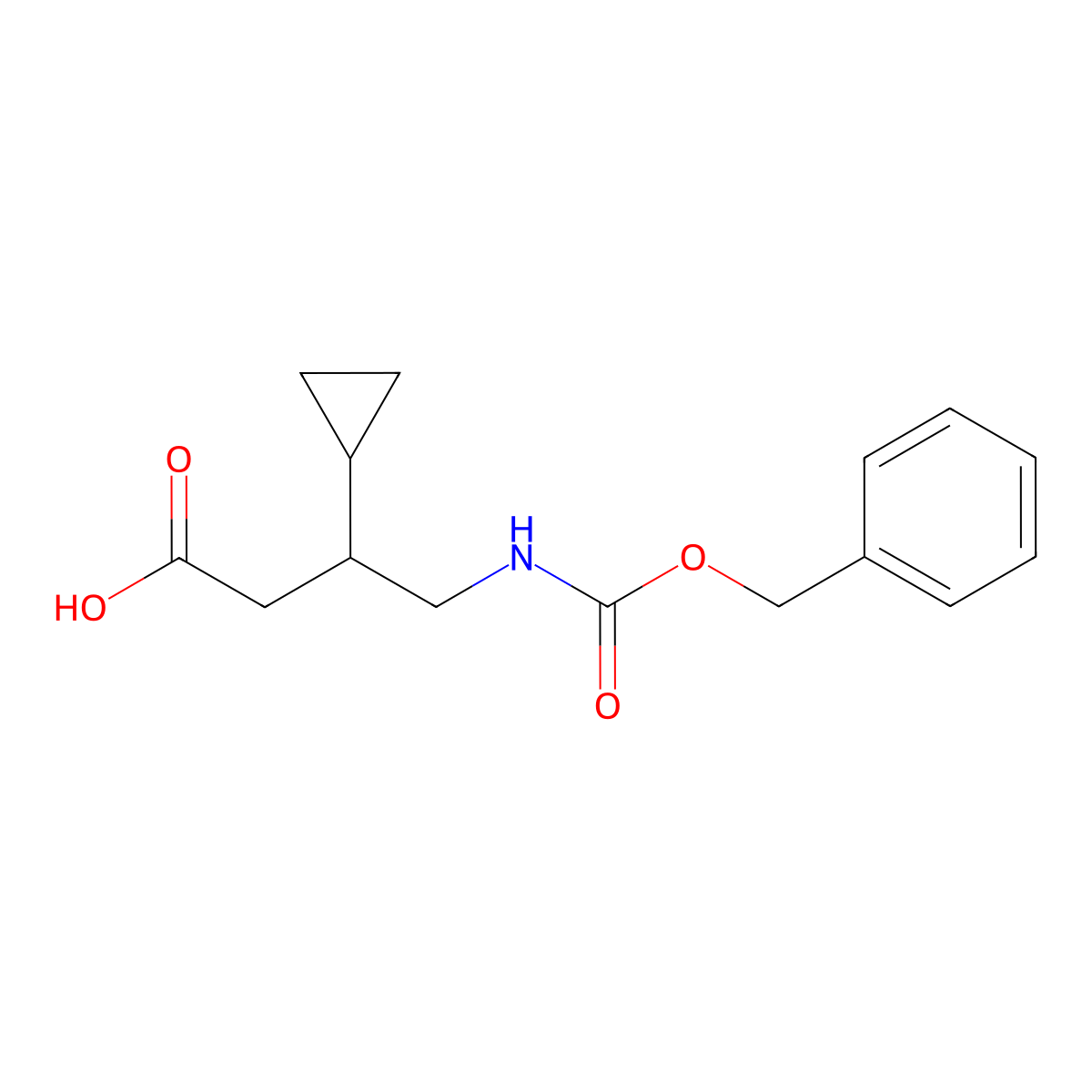 4-{[(Benzyloxy)carbonyl]amino}-3-cyclopropylbutanoic acid molecular structure, CAS 2164188-43-4
