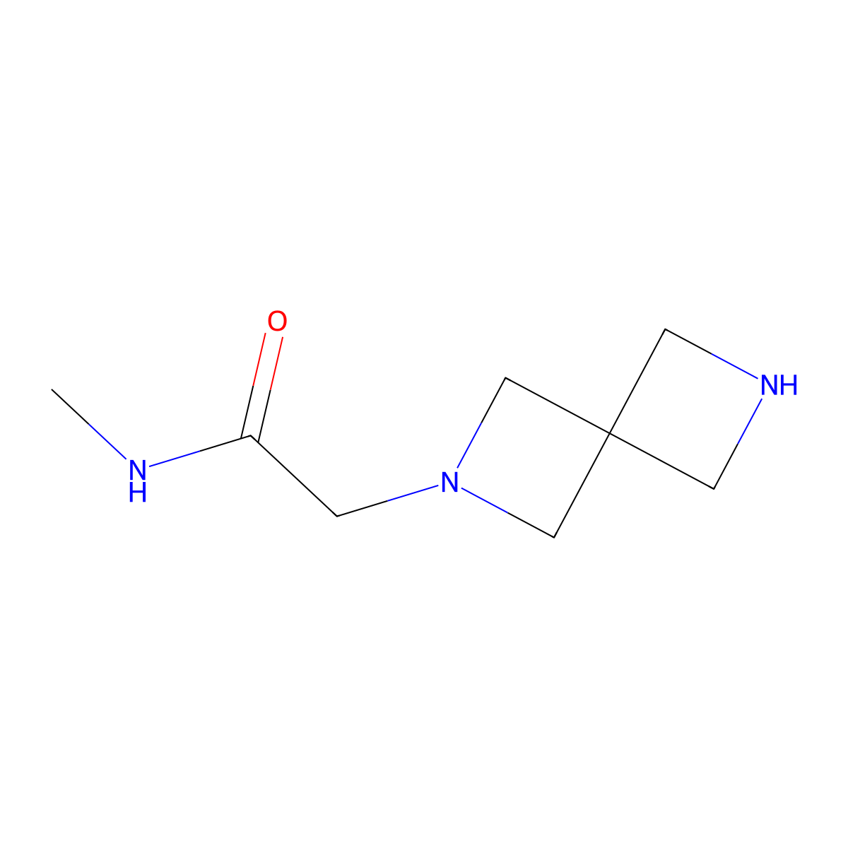 2-{2,6-diazaspiro[3.3]heptan-2-yl}-N-methylacetamide molecular structure, CAS 2164230-33-3