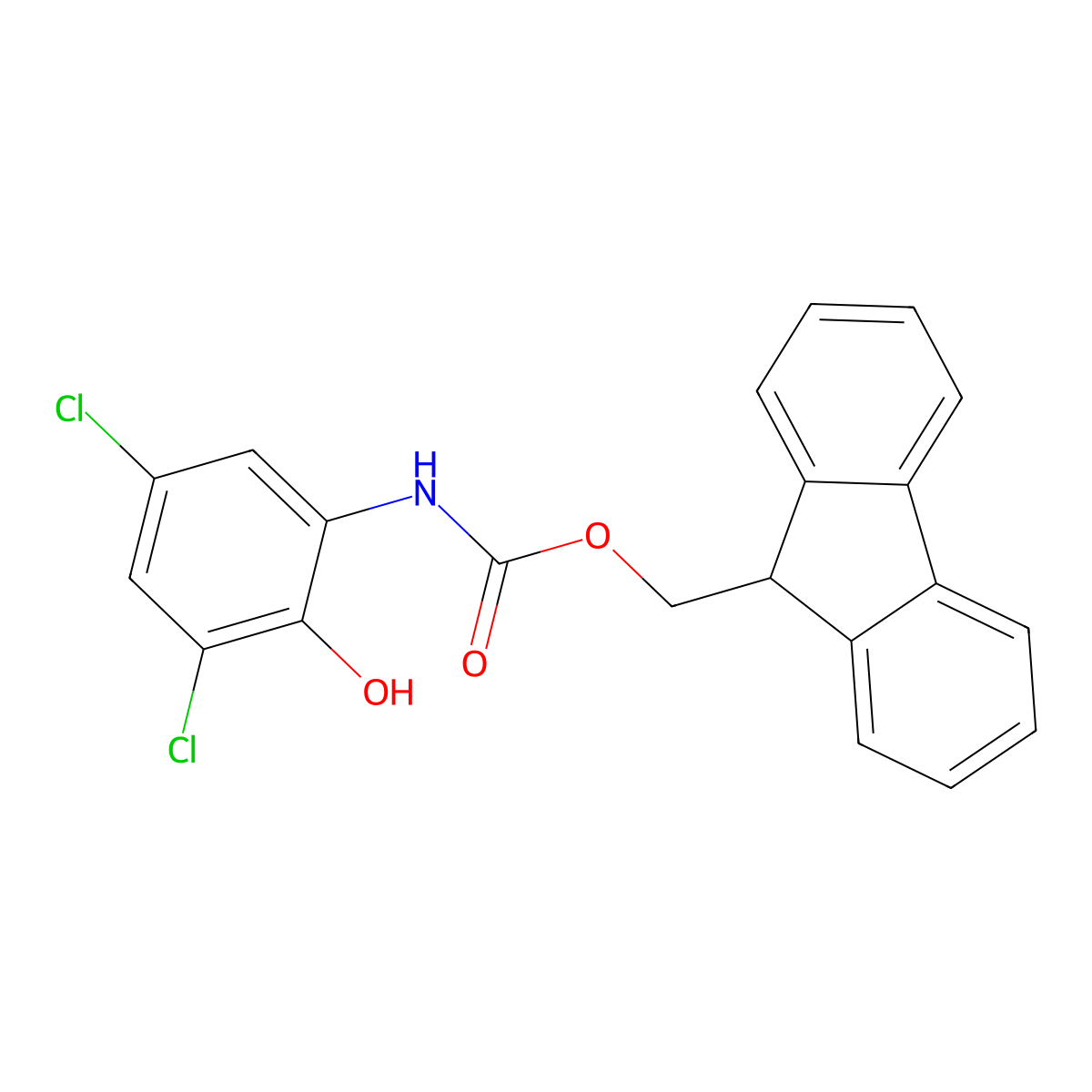 (9H-fluoren-9-yl)methyl N-(3,5-dichloro-2-hydroxyphenyl)carbamate molecular structure, CAS 2164291-63-6