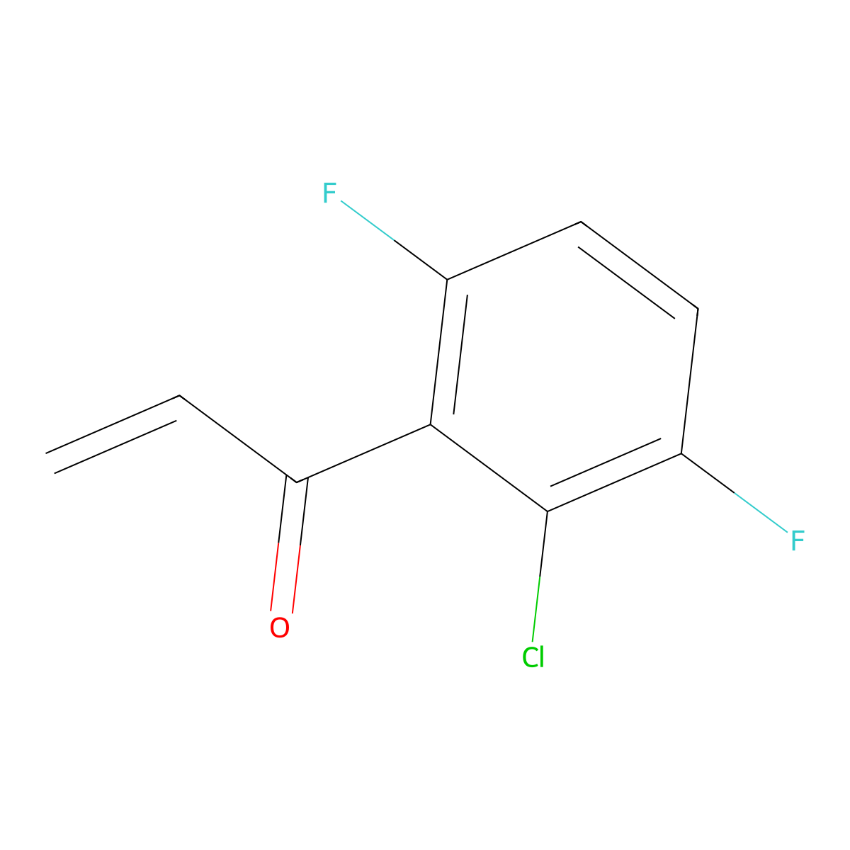1-(2-Chloro-3,6-difluorophenyl)prop-2-en-1-one molecular structure, CAS 2164298-87-5