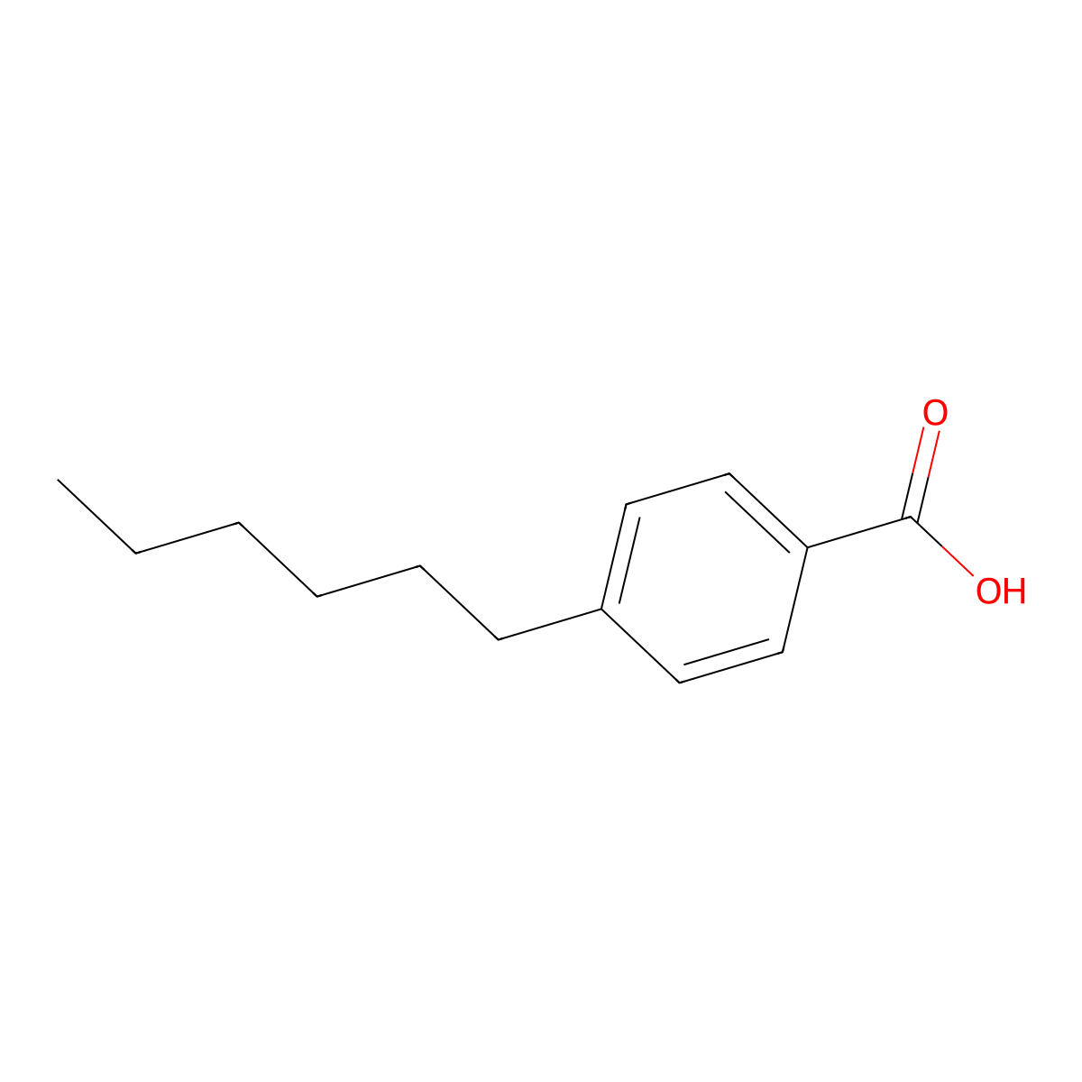 4-Hexylbenzoic acid molecular structure, CAS 21643-38-9