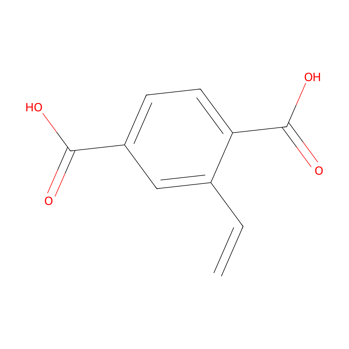 2-Ethenylbenzene-1,4-dicarboxylic acid molecular structure, CAS 216431-29-7