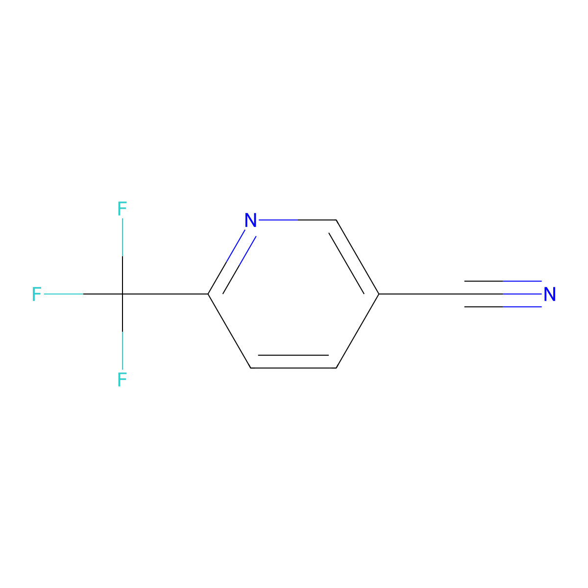5-Cyano-2-(trifluoromethyl)pyridine molecular structure, CAS 216431-85-5