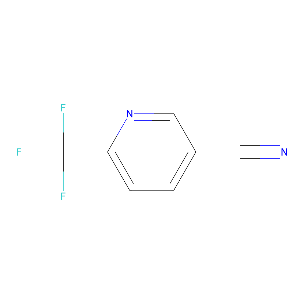 5-Cyano-2-(trifluoromethyl)pyridine molecular structure, CAS 216431-85-5