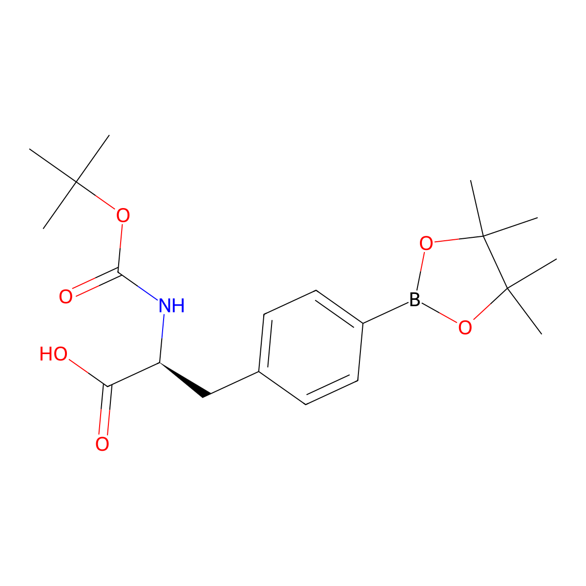 (S)-2-(Tert-butoxycarbonylamino)-3-[4-(4,4,5,5-tetramethyl-1,3,2-dioxaborolan-2-YL)phenyl]propanoic acid molecular structure, CAS 216439-76-8