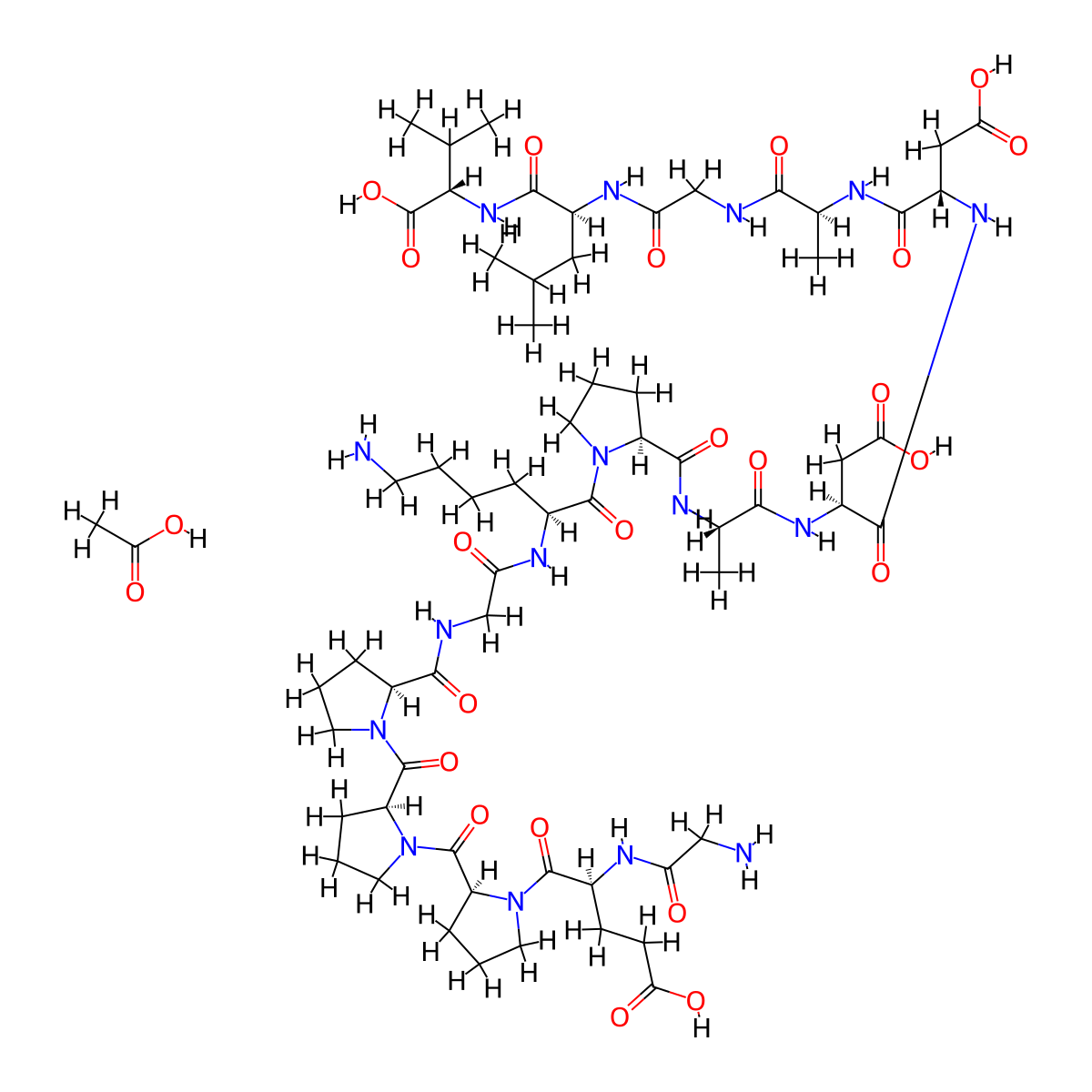 BPC-157 acetate molecular structure, CAS 216441-37-1