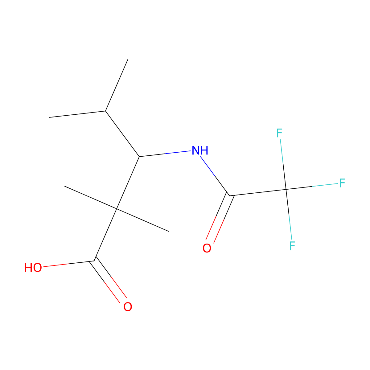 2,2,4-Trimethyl-3-(trifluoroacetamido)pentanoic acid molecular structure, CAS 2164410-86-8