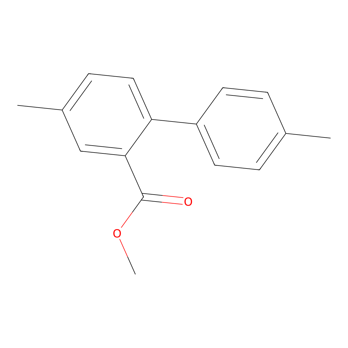 Methyl 4',4-dimethylbiphenyl-2-carboxylate molecular structure, CAS 216442-81-8