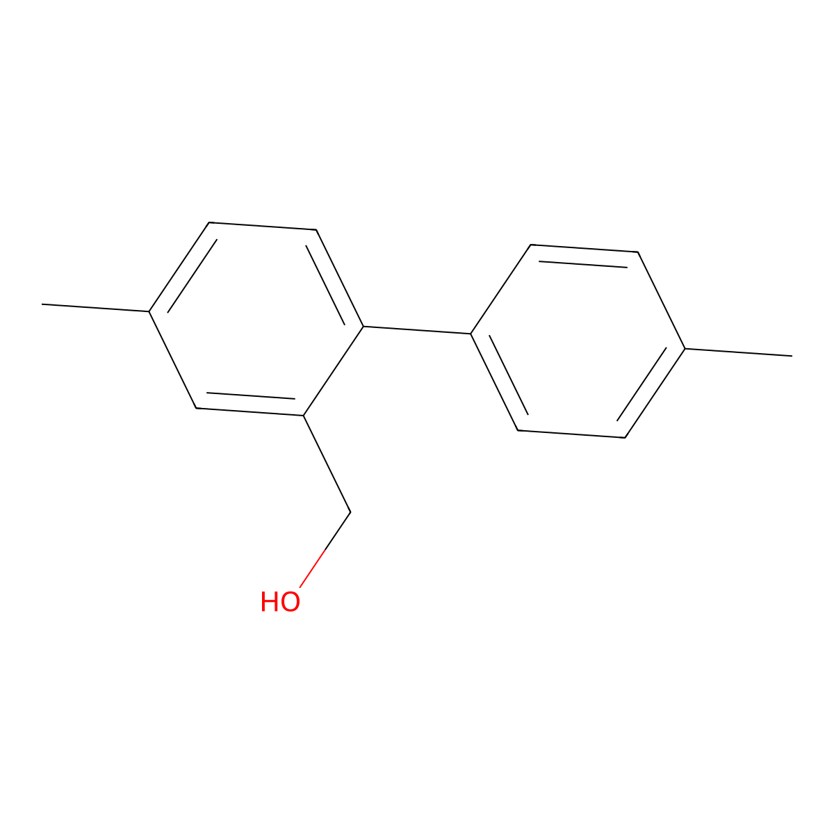 (4,4'-Dimethyl-[1,1'-biphenyl]-2-yl)methanol molecular structure, CAS 216442-82-9