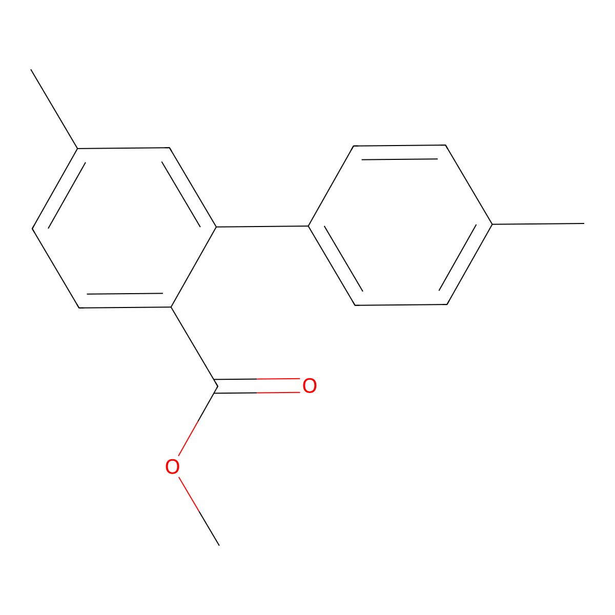 Methyl 4-methyl-2-(4-methylphenyl)benzoate molecular structure, CAS 216442-85-2