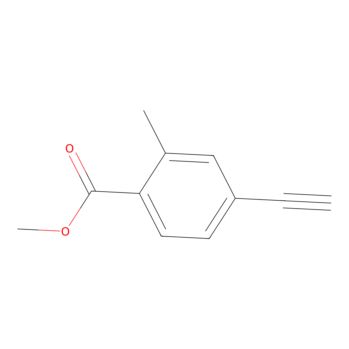 Methyl 4-ethynyl-2-methylbenzoate molecular structure, CAS 216443-95-7