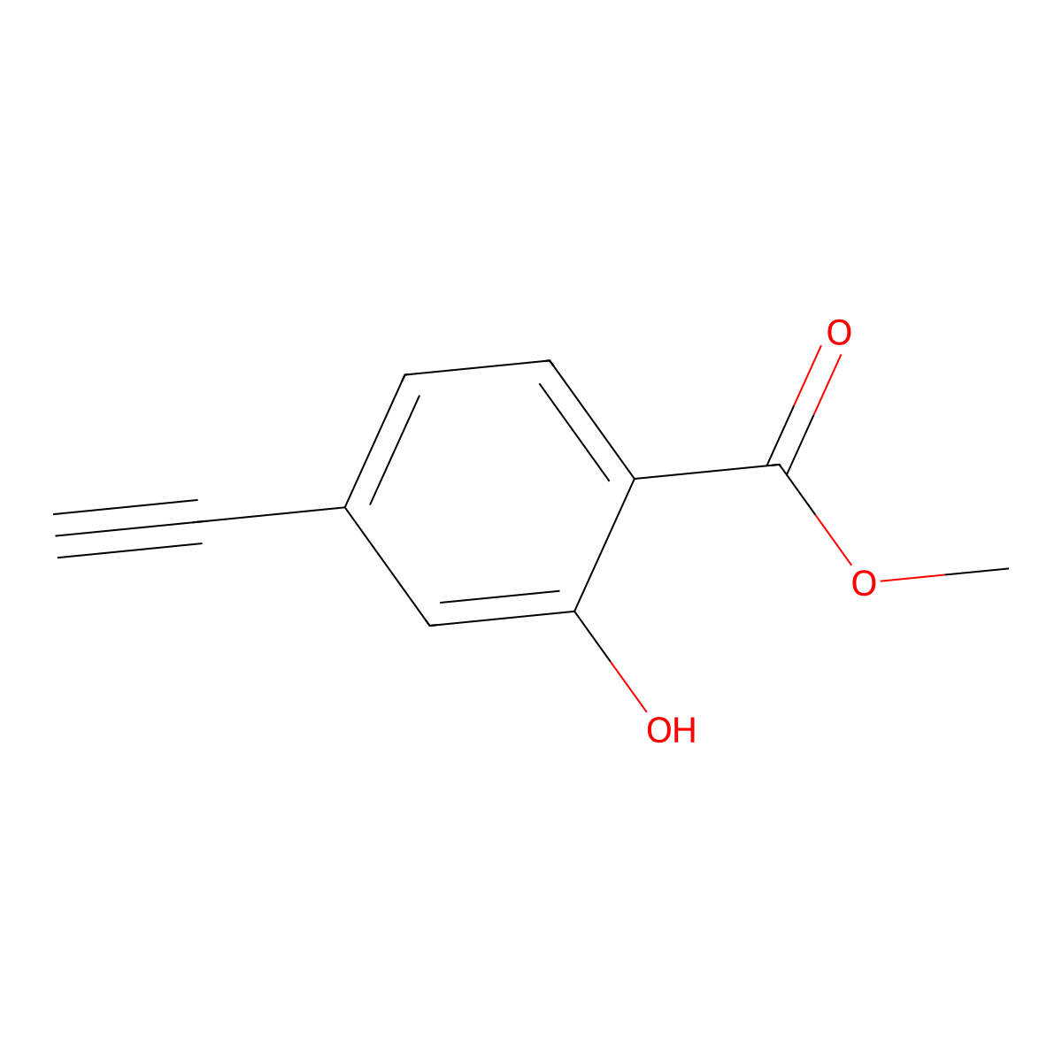 Methyl 4-ethynyl-2-hydroxybenzoate molecular structure, CAS 216443-97-9