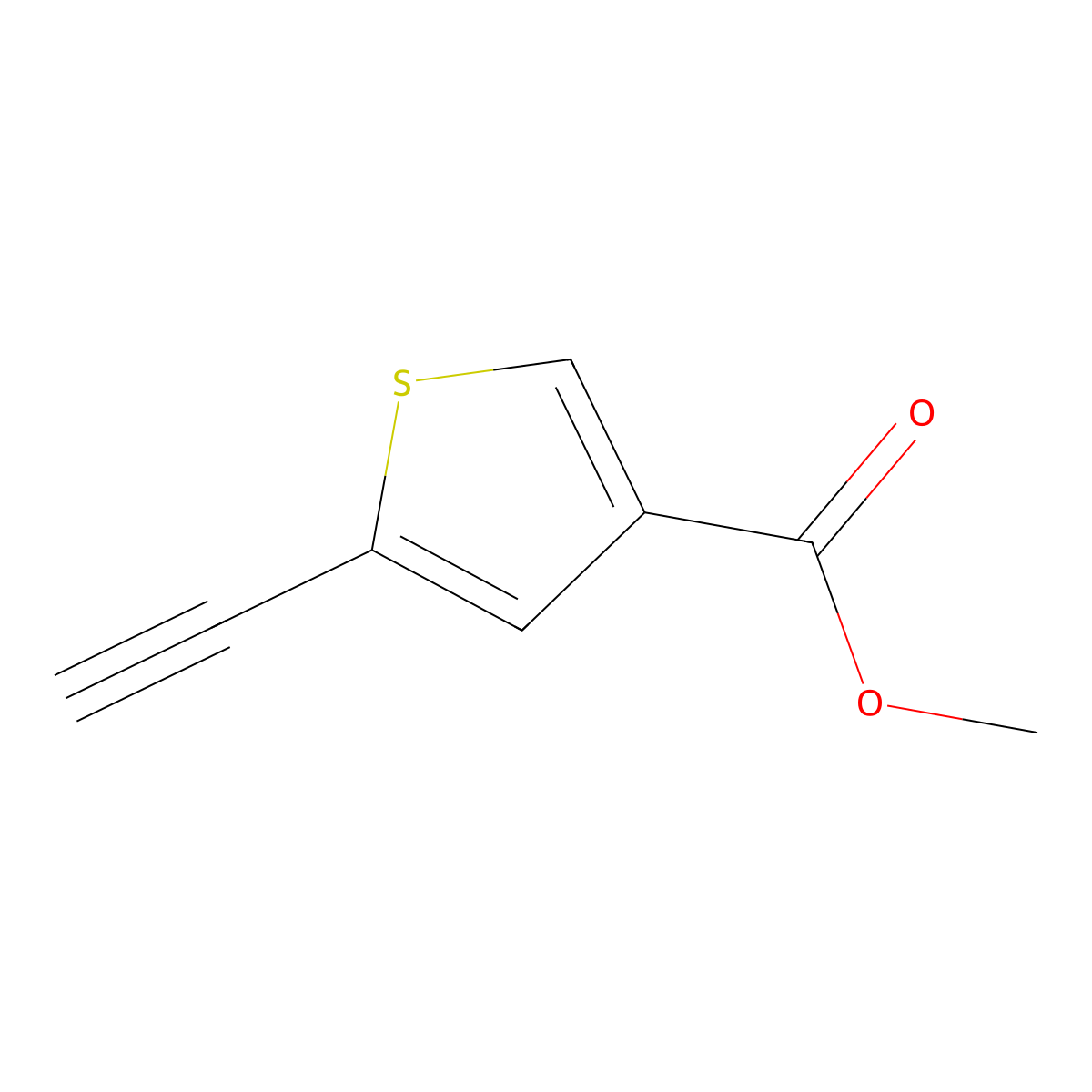 Methyl5-ethynylthiophene-3-carboxylate molecular structure, CAS 216444-07-4