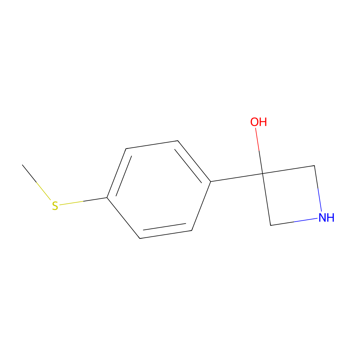 3-[4-(Methylsulfanyl)phenyl]azetidin-3-ol molecular structure, CAS 2164476-89-3