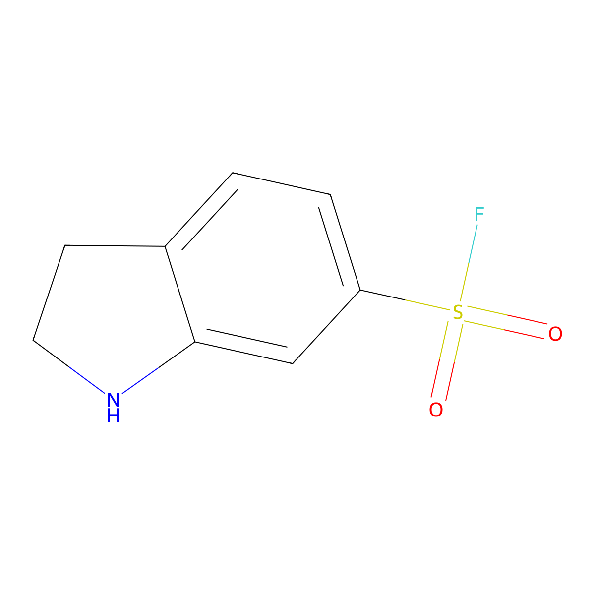 2,3-dihydro-1H-indole-6-sulfonyl fluoride molecular structure, CAS 2164490-93-9