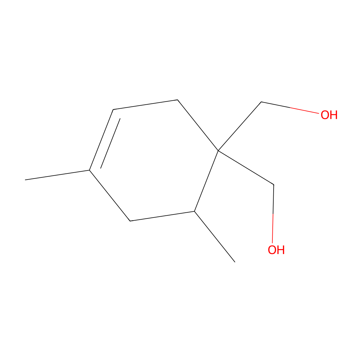 [1-(Hydroxymethyl)-4,6-dimethylcyclohex-3-en-1-yl]methanol molecular structure, CAS 216450-34-9