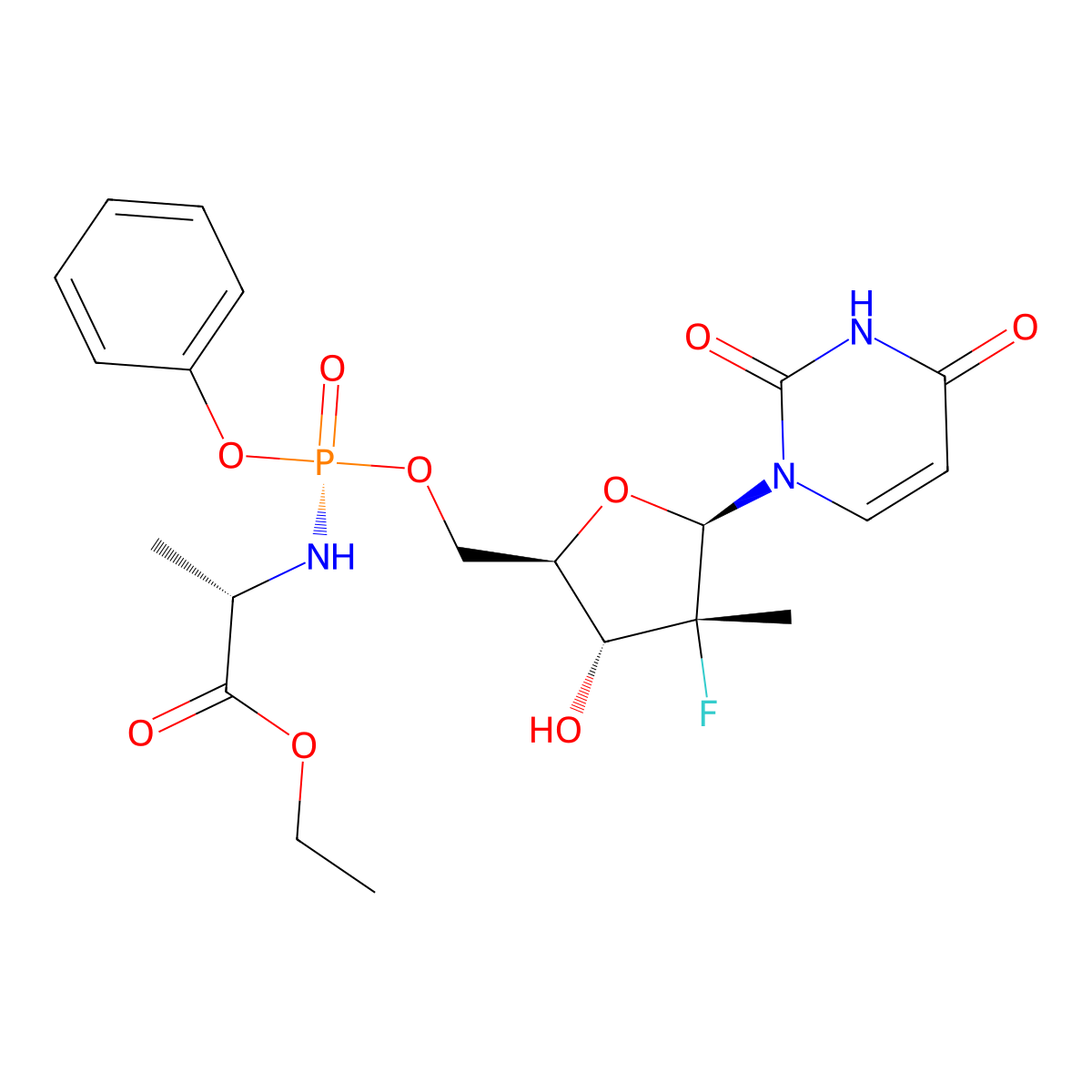 Sofosbuvir impurity I molecular structure, CAS 2164516-85-0