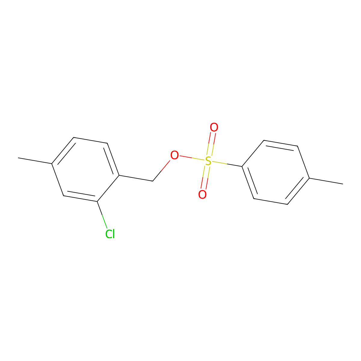 (2-Chloro-4-methylphenyl)methyl 4-methylbenzene-1-sulfonate molecular structure, CAS 2164521-29-1