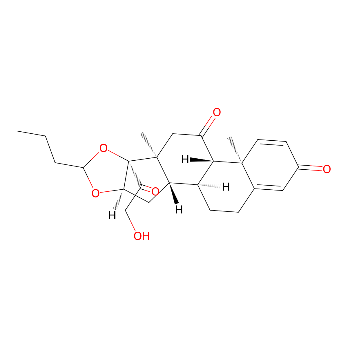 11-Keto Budesonide molecular structure, CAS 216453-74-6