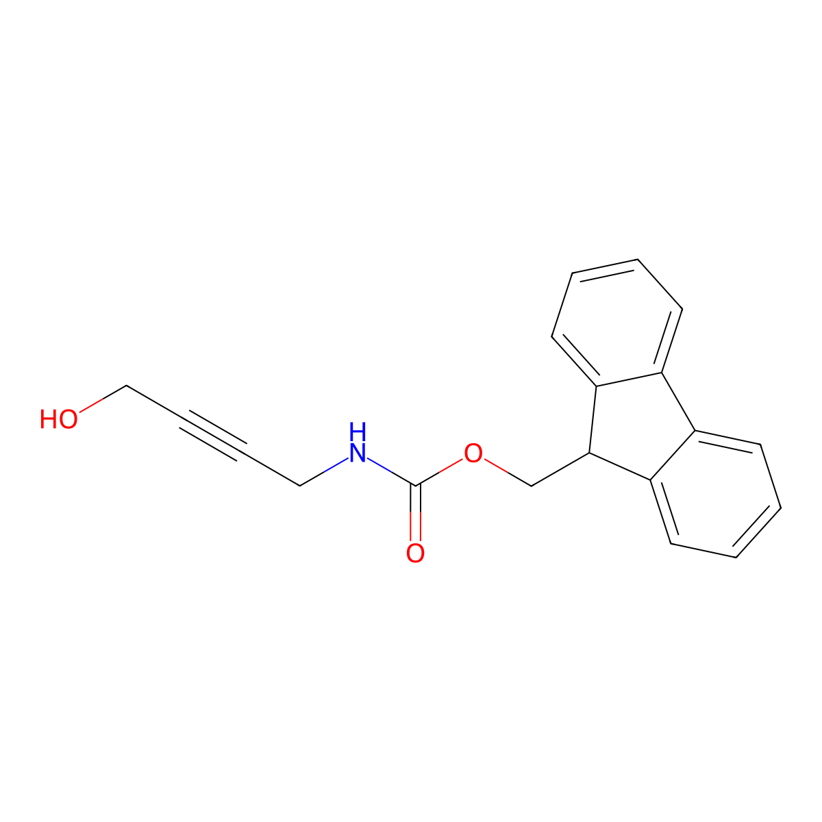 (9H-fluoren-9-yl)methyl N-(4-hydroxybut-2-yn-1-yl)carbamate molecular structure, CAS 2164534-95-4