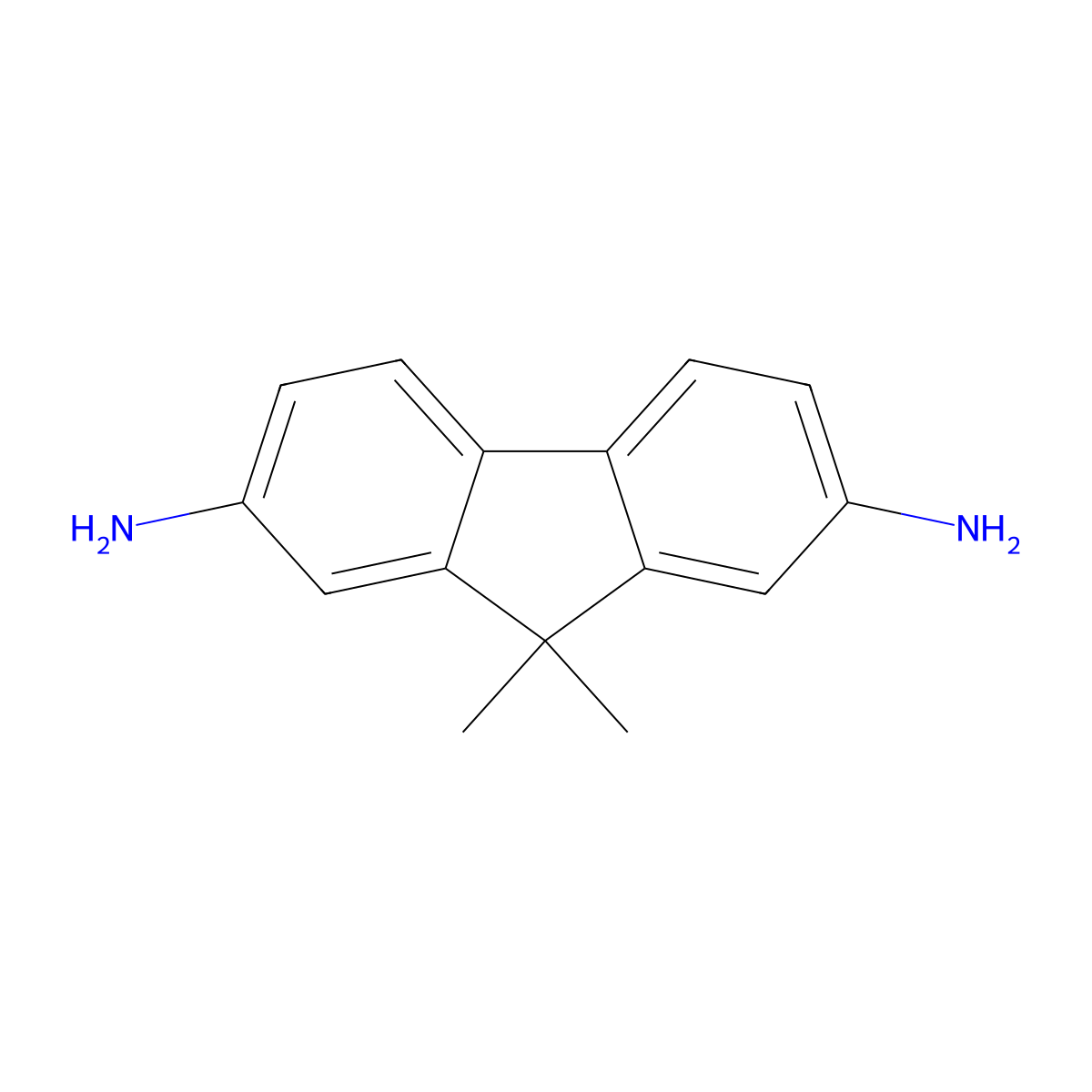 9,9-dimethyl-9H-fluorene-2,7-diamine molecular structure, CAS 216454-90-9