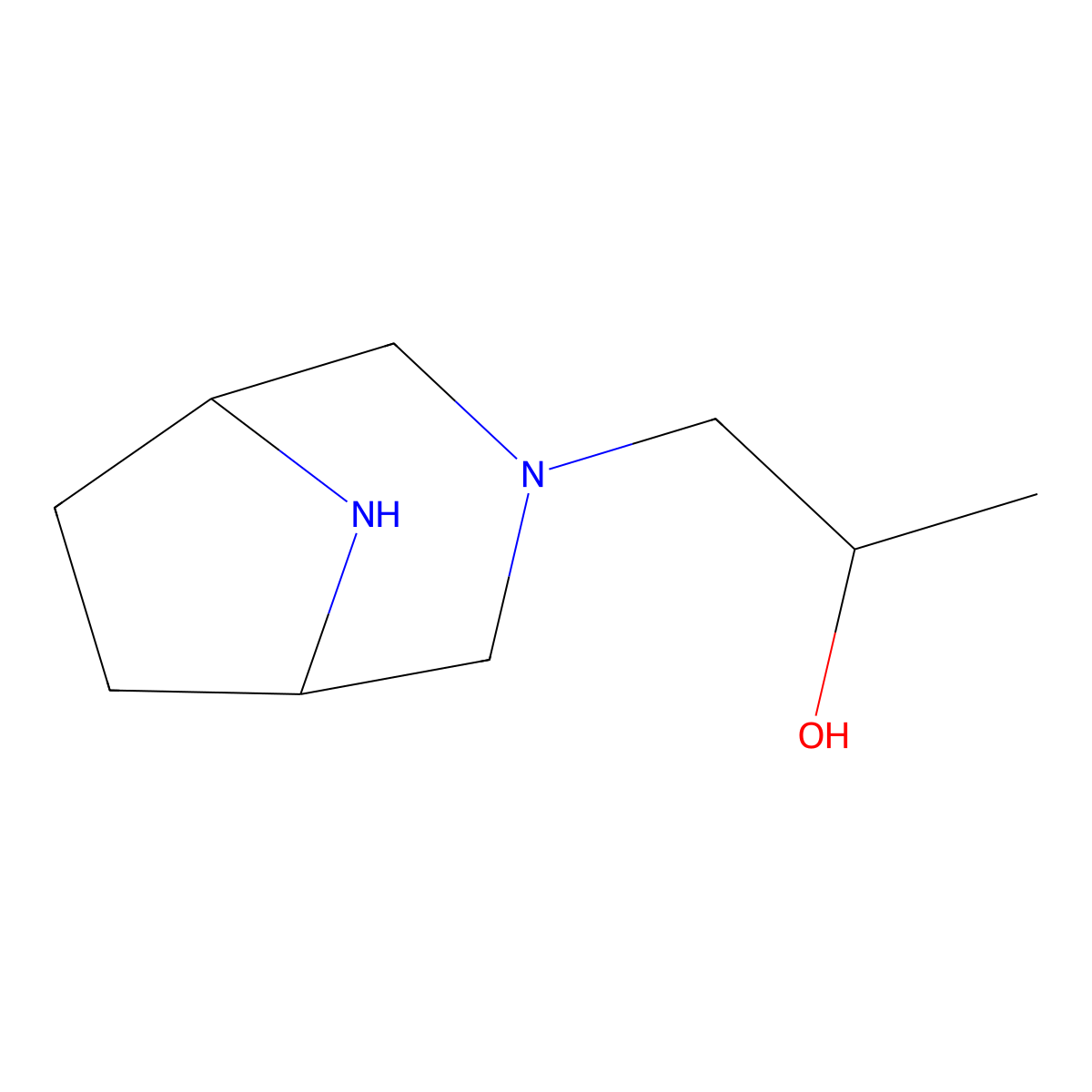 1-(3,8-Diazabicyclo[3.2.1]octan-3-yl)propan-2-ol molecular structure, CAS 2164582-99-2