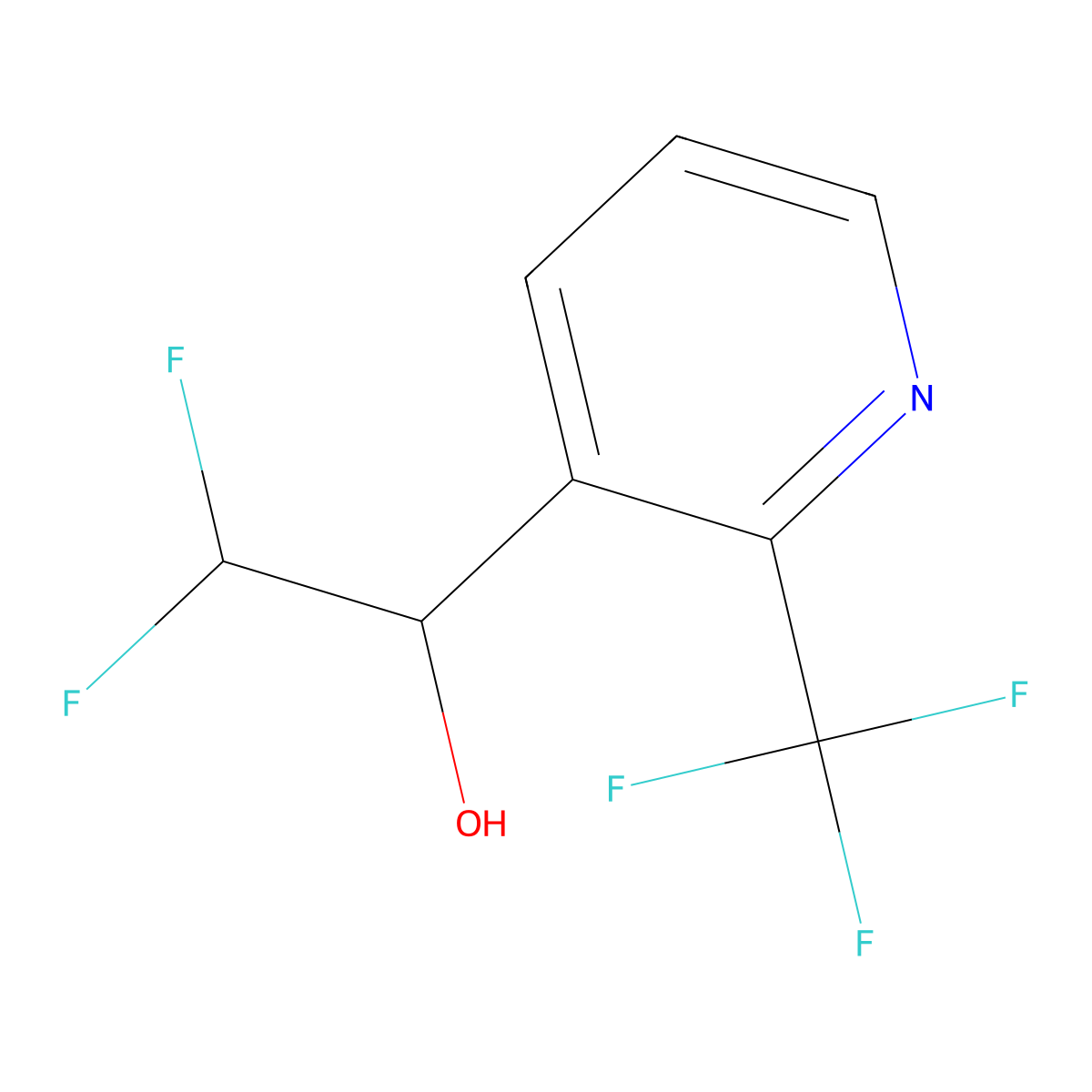2,2-Difluoro-1-[2-(trifluoromethyl)pyridin-3-yl]ethan-1-ol molecular structure, CAS 2164584-32-9
