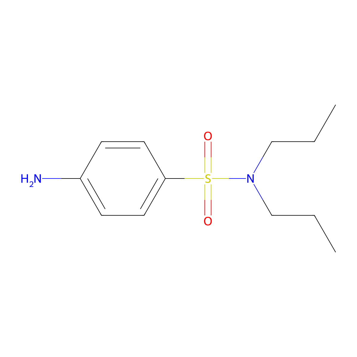 4-amino-N,N-dipropylbenzenesulfonamide molecular structure, CAS 21646-92-4