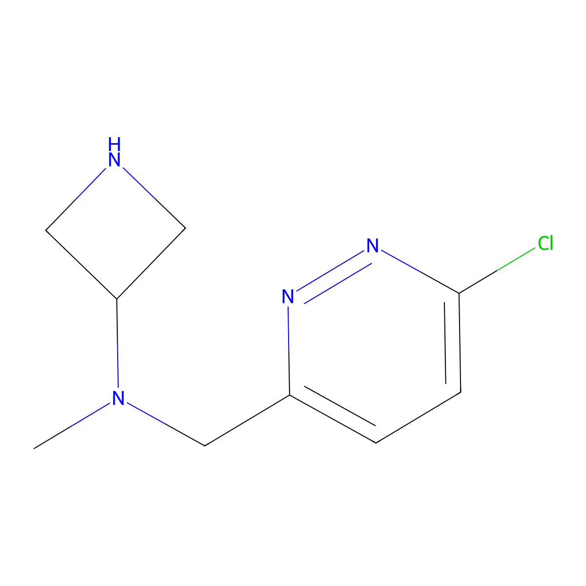 N-[(6-chloropyridazin-3-yl)methyl]-N-methylazetidin-3-amine molecular structure, CAS 2164601-12-9